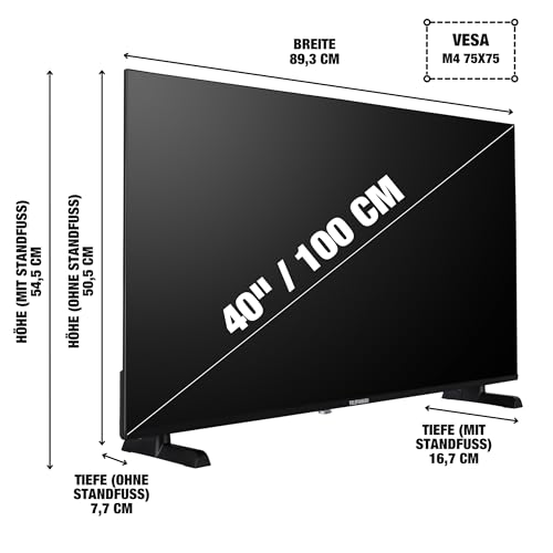 TELEFUNKEN Fernseher 40 Zoll Smart TV Powered by TiVo Full HD, HDR TV mit Triple-Tuner und 6 Monate HD+ inkl., LED Fernseher XF40TP900S (2026) TELEFUNKEN Fernseher 40 Zoll Smart TV Powered by TiVo Full HD, HDR TV mit Triple-Tuner und 6 Monate HD+ inkl., LED Fernseher XF40TP900S (2026)