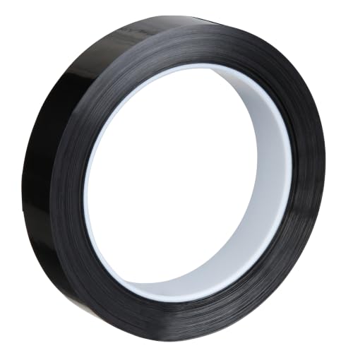 Image of 3M Polyester Film Tape 850, Black, 1 /2 in x 72 yd, 1.9 mil, 72 per case