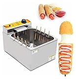 Pink Beryl Friteuses Hot Dog Cheese, Machine Hot Dog Fromage en Acier Inoxydable 12l, friteuse électrique Commerciale 1900w pour Restaurant, Magasin, Maison