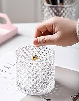 Amazon.co.jp: ガラスケース ガラス容器 綿棒ケース 楊枝入れ