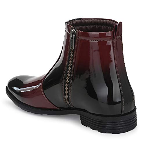 Image of Vellinto Royal Look Shoes for Men ll Casual Shoes for Men ll Patent Leather Zip /Chain Boots for Men