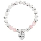 HUTIMY Pulsera de regalo para niñas con texto en inglés 'I am a Child of God', pulsera de bautizo, M, acero inoxidable, acero inoxidable