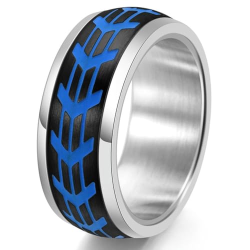 Bague Feng Shui homme contre l'anxiété anneau titane rotatif