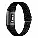 Fengyiyuda Nylon Élastique Bracelet de Montre Compatible avec Bracelet Fitbit Charge 3/4,Ajustable de Boucle Smartwatch Bracelet de Remplacement de Sport pour Fitbit Charge 3/Charge 4,Black