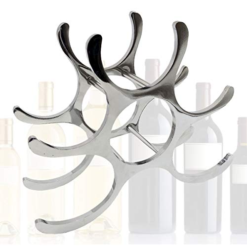 Adega Rack Suporte para Vinhos 6 Garrafas Inox Casa Bar
