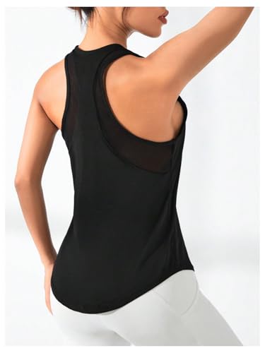 SweatyRocks Women's Racerback Workout Tank Top Letter Graphic Running Athletic Shirts2