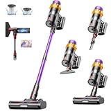 Cordless Vacuum Cleaner, 550W 45KPA 70 Mins Vacuum Cleaners for Home, Self-Standing Cordless Vacuum with Charging Dock Station, LED Display, Upgraded Anti-Tangle Stick Vacuum for Pet Hair/Carpet/Floor