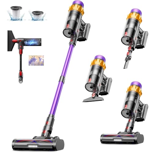 Cordless Vacuum Cleaner, 550W 45KPA 70 Mins Vacuum Cleaners for Home, Self-Standing Cordless Vacuum...