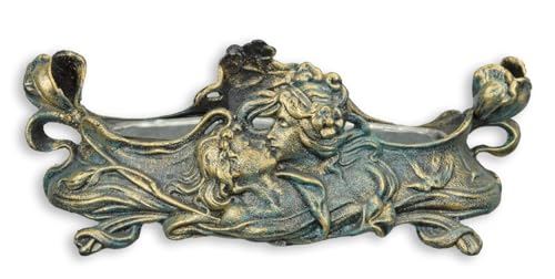 aubaho Jugendstil-Pflanzgefäß aus Gusseisen mit Zinneinlage Replikat Retro Design Dekoration