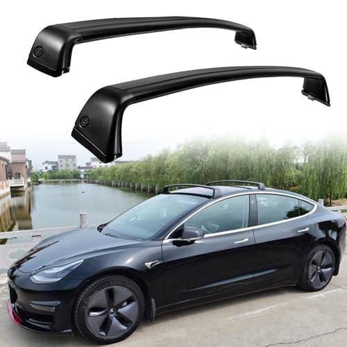 FYNXTRAL Roof Rack Rail Cross Bar Fit for Tesla Model 3 2017/2018/2019/2020/2021/2022/2023 Aluminum Luggage Carrier Roof Rack,Easy Installation, Lightweight