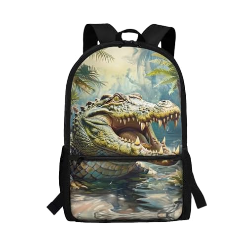 Crocodile Backpack for School Boys 6-7/10-12 Girls Bookbag 2nd Grad/3rd Grade Elementary School Bag Preschool Student Book Bag 17 inch Large
