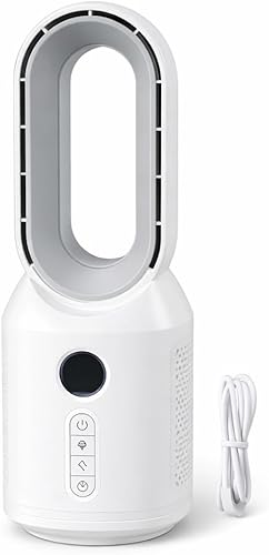 SPYMINNPOO Desktop Bladeless Fan, 3 Gears 106 Degrees Oscillating Wind Rechargea