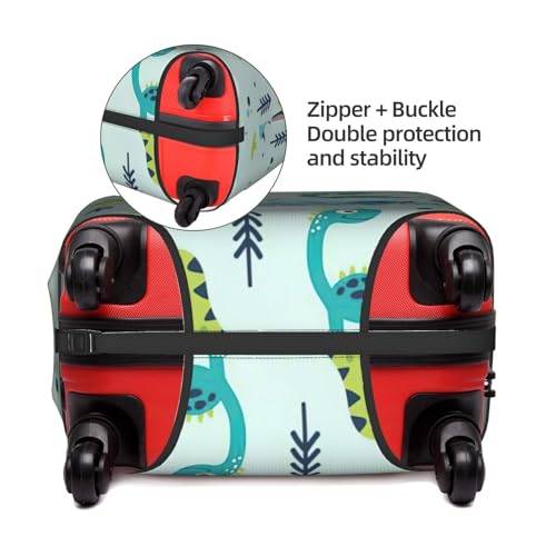 Housse de valise dinosaure blanche en polyester lavable taille S - 3
