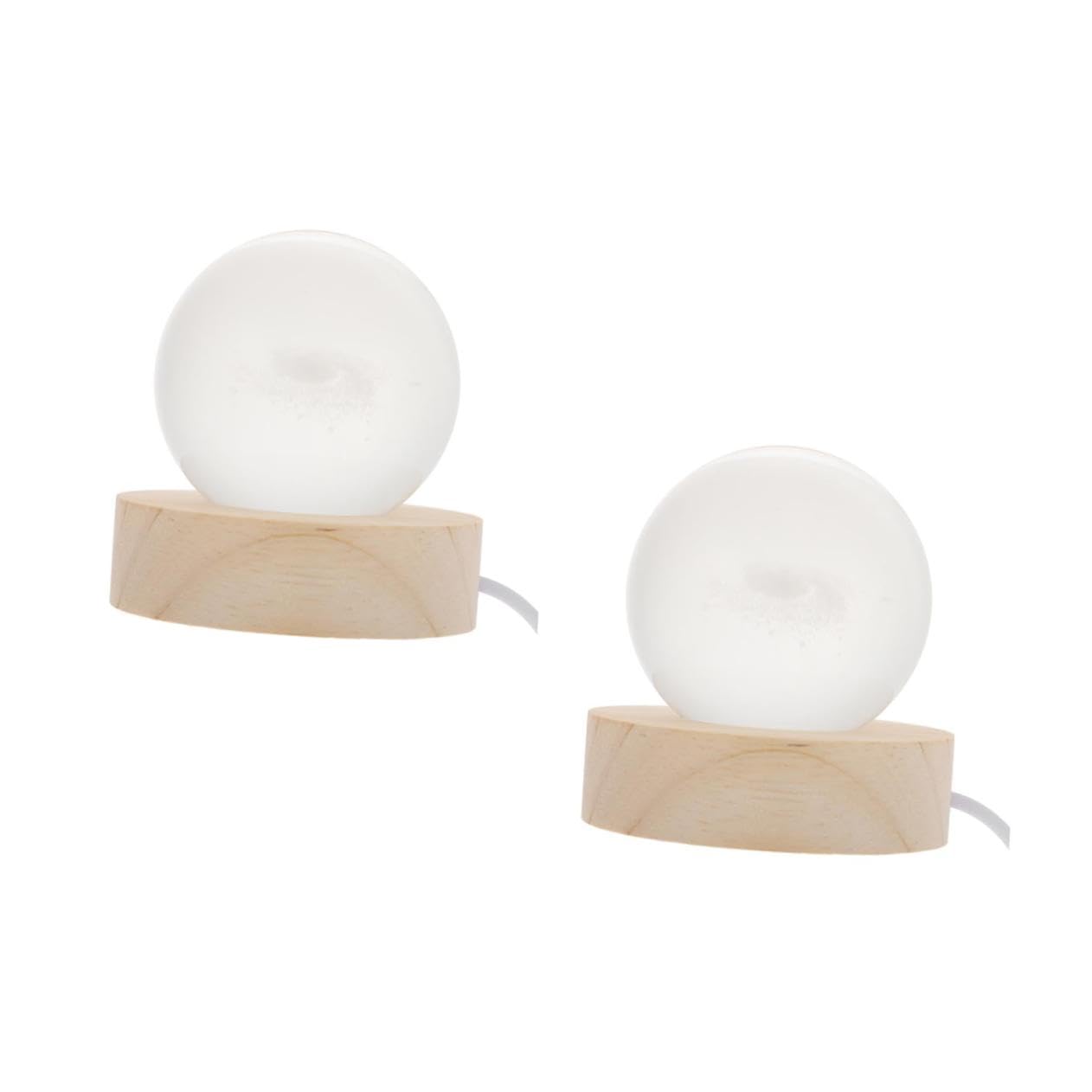 ABOOFAN 2pcs Glowing Crystal Ball Night Light with Base Design for Home Bar Office Decor Unique Present for Festivals Nebula Sphere Adds Warmth and Surprise