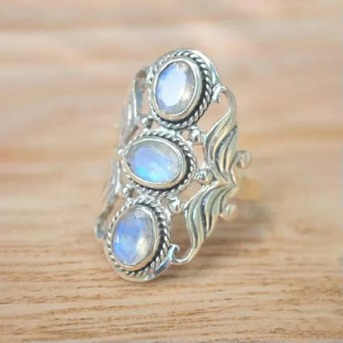 925 Silver Oval Crystal Zircon Rings Women Wedding Jewelry Size 6-10-62