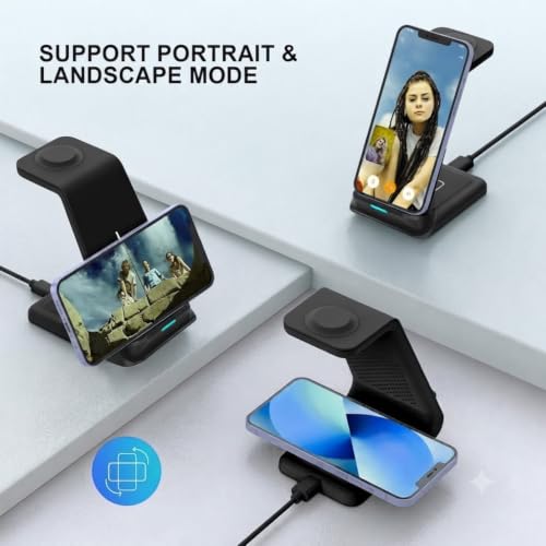 Image of 3-in-1 Wireless Charging Stand for Phone, Watch & Earbuds