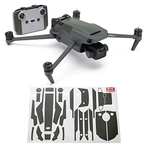 Image of WRAPGRADE Partial Skin Stickers for DJI Mavic 3 / Mavic 3 Classic Accent Color (Army Green)