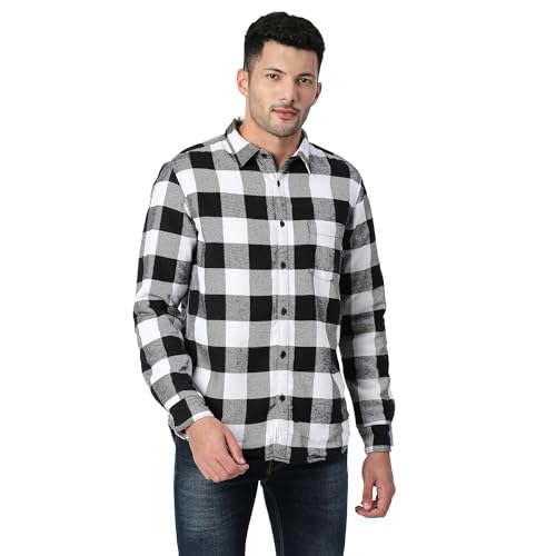 Image of Pepe Jeans Men's Bruton Sherpa Lined Twill Checks Regular Fit Shirt