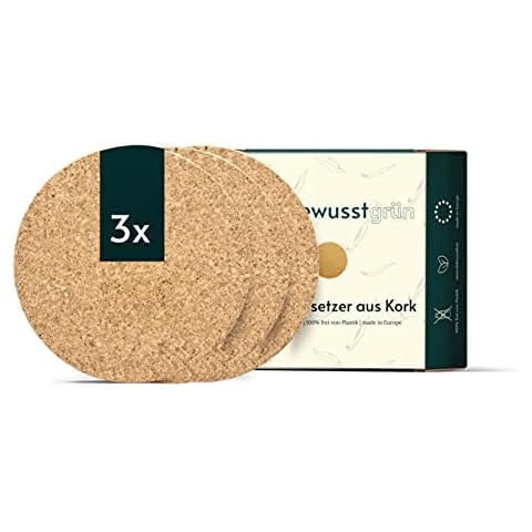 BewusstGrün - 3 Nachhaltige Topfuntersetzer Kork rund Cover