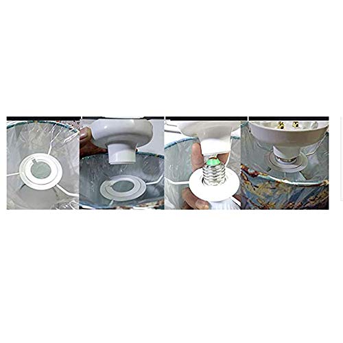 20 Anelli Riduttori Per Paralume E27 A E14 In Plastica Bianca - Convertitore Per Lampadine - 3