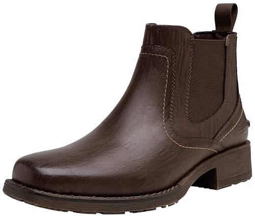 Image of Jousen Chelsea Boots Men Square Toe Ankle Mens Dress Boots Casual Slip On Boots for Men