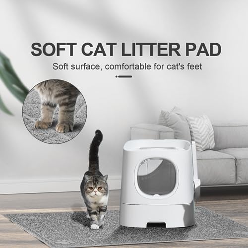 Image of Cat Litter Mat, Litter Trapping Mat Soft on Kitty Paws, 35 inch x 24 inch Kitten Litter Box Mat for Cleaner Floors, Waterproof, Easy Clean, Durable Large Size Cat Litter Pad for Kitten.