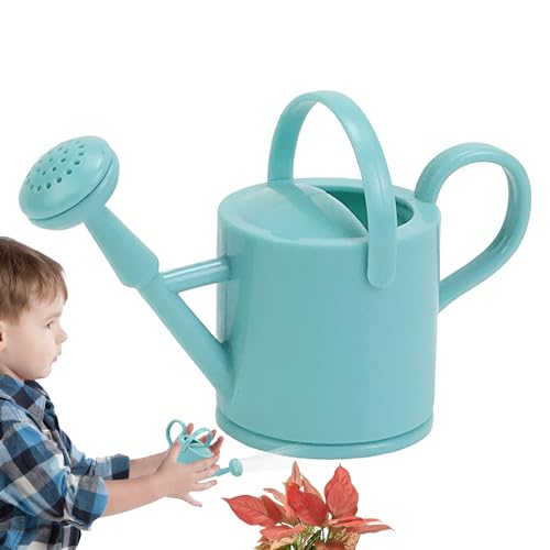 Kustimantu Regadera para niños para jardinería, regadera para niños pequeños, jardinería, regadera ergonómica para jardín con mango ligero para plantas en balcón, terraza y flores de interior
