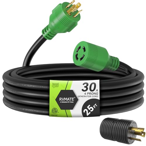 RVMATE 30 Amp Generator Cord 4 Prong 25 Feet