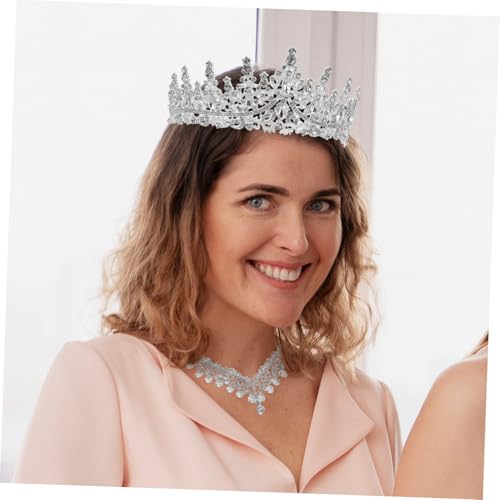 Conjunto de joyas de novia con diadema, collar y pendientes para bodas 6