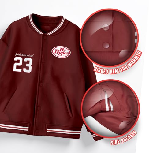 Isaac Morris Limited Dr. Pepper Logo Women's Bomber Jacket - Zip-Up Lightweight Varsity Style Jacket for Juniors2