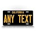 Antique Retro California State Auto Tag Official 1950s 1960s 1970s Vintage Replica CA License Plate Any Text! Personalized Sign