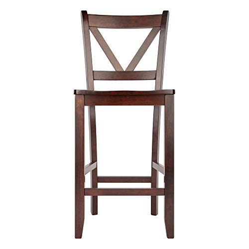 Winsome Wood Victor 2-Piece V-Back Counter Stools, 24-Inch, Brown #TOP1