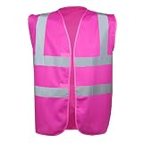Tierisch-tolle Geschenke Mantrailing Hundesport Warnweste Sicherheitsweste mit Namen oder Text personalisiert (Motiv 8) Pink XXL