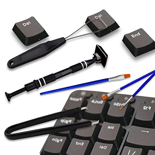 Image of 12PCS Keyboard Lube Switch Puller Kits, ​IC Extractor ​Switch Puller,4 Prong Switch Extractor,Key Cap Puller,Elbow Tweezers,Pointed Tweezersect ect for Keyboard Removing Fixing Cleaning O-022