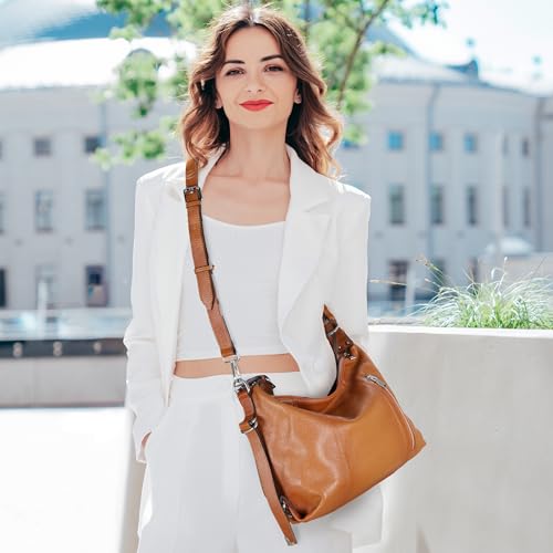 HESHE Soft Genuine Leather Purses and Handbags for Women Tote Shoulder Bag Satchel Purse Top Handle Bags Hobo Crossbody Purse3