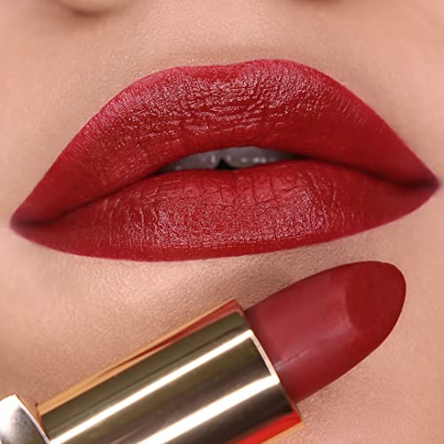 Image of Iba Long Stay Matte Lipstick for Women- M08 Burgundy Red, 4g | Creamy Matte Finish & Smooth Texture | Long-Lasting | Hydrated Lips | Enriched with Vitamin E | Intense Colour & Highly Pigmented | Lip Makeup