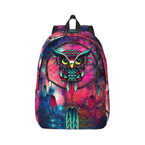 Sac à dos femme motif hibou galaxie pour ranger ses affaires de garde