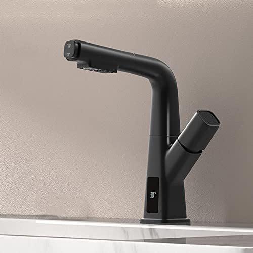 Mitigeur de lavabo avec affichage de la température et robinet extractible HLTYGWX