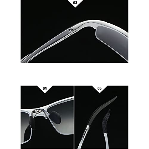 mincl Aluminum Magnesium Multifocal Lens Reading Glasses Men Presbyopia Hyperopia Bifocal Glasses Sun Photochromic Sunglasses NX (Black, 1.5) by mincl - Image 9