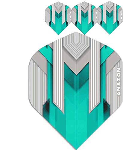 abcdarts Unisex Erwachsene Pentatlon Amazon Silver Dart Flights, Aqua, Klassische EU Cover