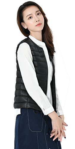 CHARTOU Women's Winter Ultralight Collarless Outdoor Puffer Down Short Vest Waistcoat4