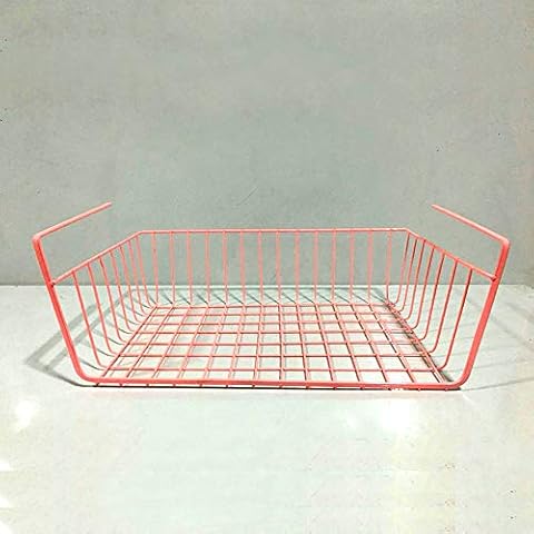 HOMIXES 2 Pcs Under Shelf Storage Basket Hanging Under Cabinet Wire Basket Organizer Rack Dormitory Bedside Corner Shelves Cover