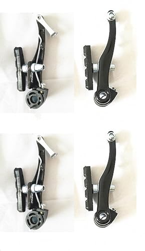 Coocnh Komplett-Set V-Bremse Universelle Fahrrad V-Bremse Set mit Werkzeug - Inkl. 2x V-Bremsen Bremshebel Bremszügen (165cm & 70cm) Multitool für MTB/BMX/Faltrad (Schwarz)