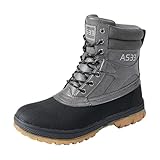 LHSJYG Schneeschuhe Herren Outdoor Herren Winterstiefel for Trainingsarbeitsstiefel(Black grey,41)
