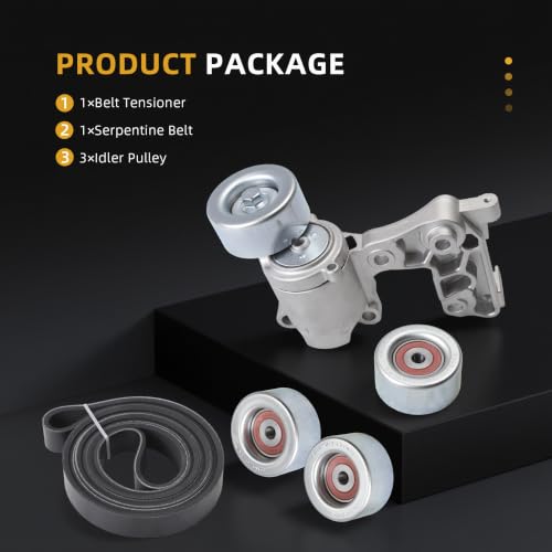Image of Belt Tensioner Serpentine Belt Idler Pulley Kit for Toyota Tacoma /4Runner /Tundra /FJ Cruiser 4.0L V6 Gas, 2004-2015 OE#36174, 38411, 36174, 999222, 1660331040, 1662031013