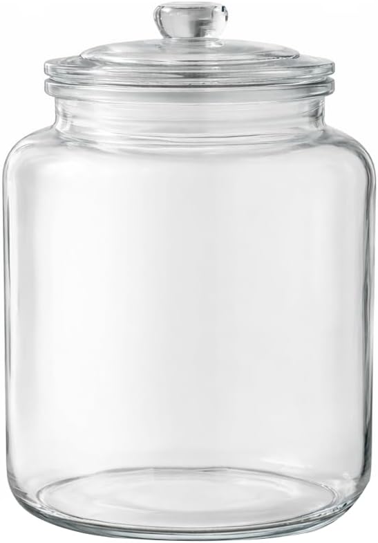 4 Gallon Glass Jar with Lid Large Cookie Jar with Big Opening Airtight Food Storage Canister Canning Jars for Flour Sugar Dog Treats Pasta Candy Glass Containers with Lids for Kitchen Pantry