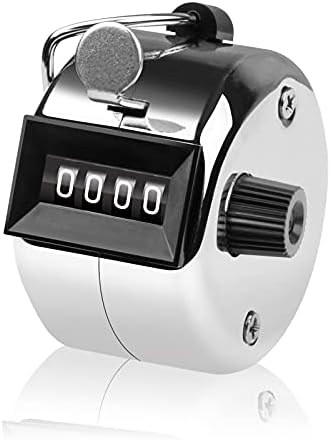 SDARMING Tally Counter, 4-Digit Clicker Counter, Metal Hand Tally Counters Clicker Pitch Counter for Counting, Knitting, Coaching, Golf, Lap, Fishing