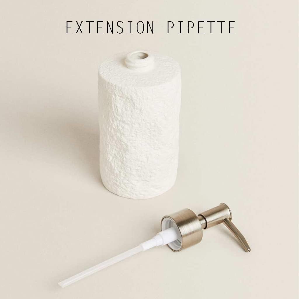 Large Capacity Ceramic White Soap Dispenser Soap Pump 360ml/12oz for Bathroom Refillable Hand Lotion Dispenser Lotion Bottle with Metal Pump Lotion Bottle