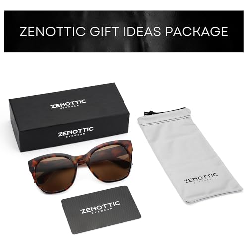 Image of ZENOTTIC Cat Eye Sunglasses Women: Polarized UV400 Oversized Retro Shades
