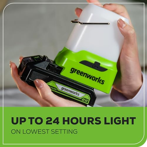 Greenworks 24V Lantern Cordless 500lm Camping Light Kit with USB-A and USB-C Port, 2Ah Battery and Charger Included - image 6